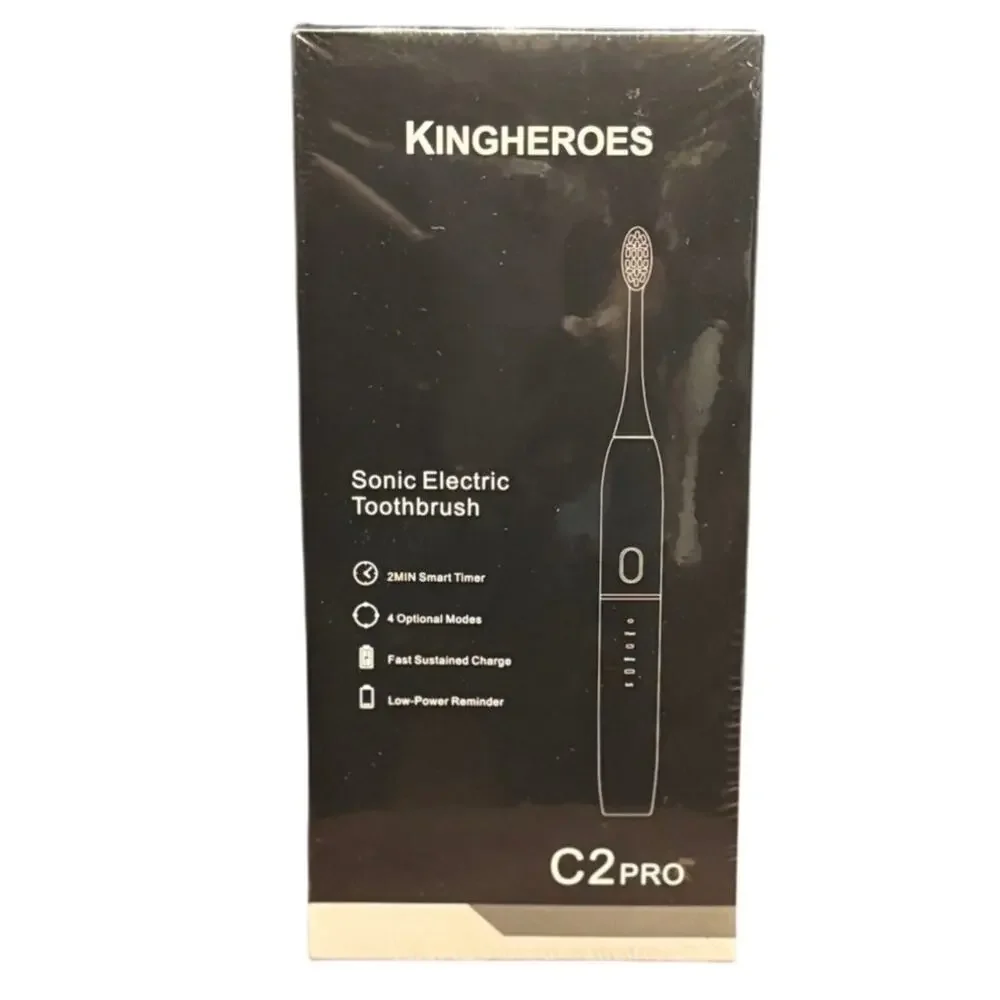 Kingheroes C2 Pro Sonic Electric Toothbrush Rechargeable 4 Modes Timer New